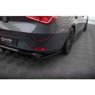 Heck Ansatz Flaps Diffusor V.2 für Seat Leon ST FR Mk4 schwarz Hochglanz