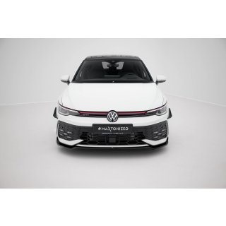 Front Ansatz V.3 für Volkswagen Golf GTI / GTE / R-Line Mk8 Facelift schwarz Hochglanz