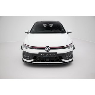 Front Ansatz V.4 für Volkswagen Golf GTI / GTE / R-Line Mk8 Facelift schwarz Hochglanz