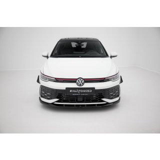 Front Ansatz V.5 für Volkswagen Golf GTI / GTE / R-Line Mk8 Facelift schwarz Hochglanz